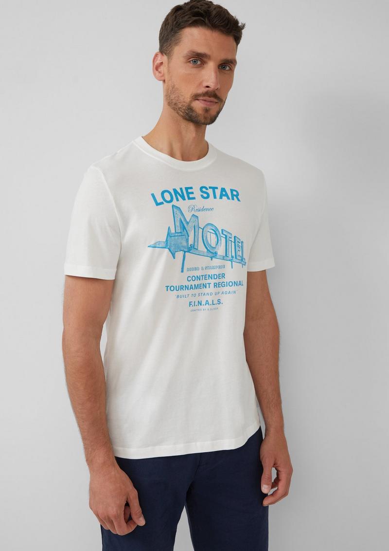 s.Oliver T-Shirt mit Artwork - weiß