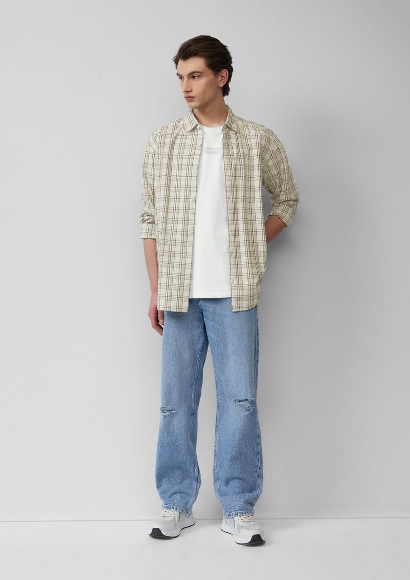 s.Oliver Basic Rundhals T-Shirt mit Frontprint - creme