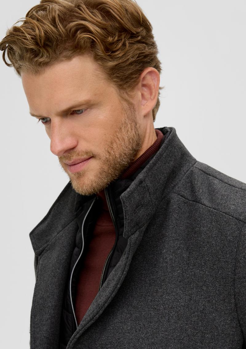 s.Oliver Mantel mit fixiertem Insert - dunkelgrau