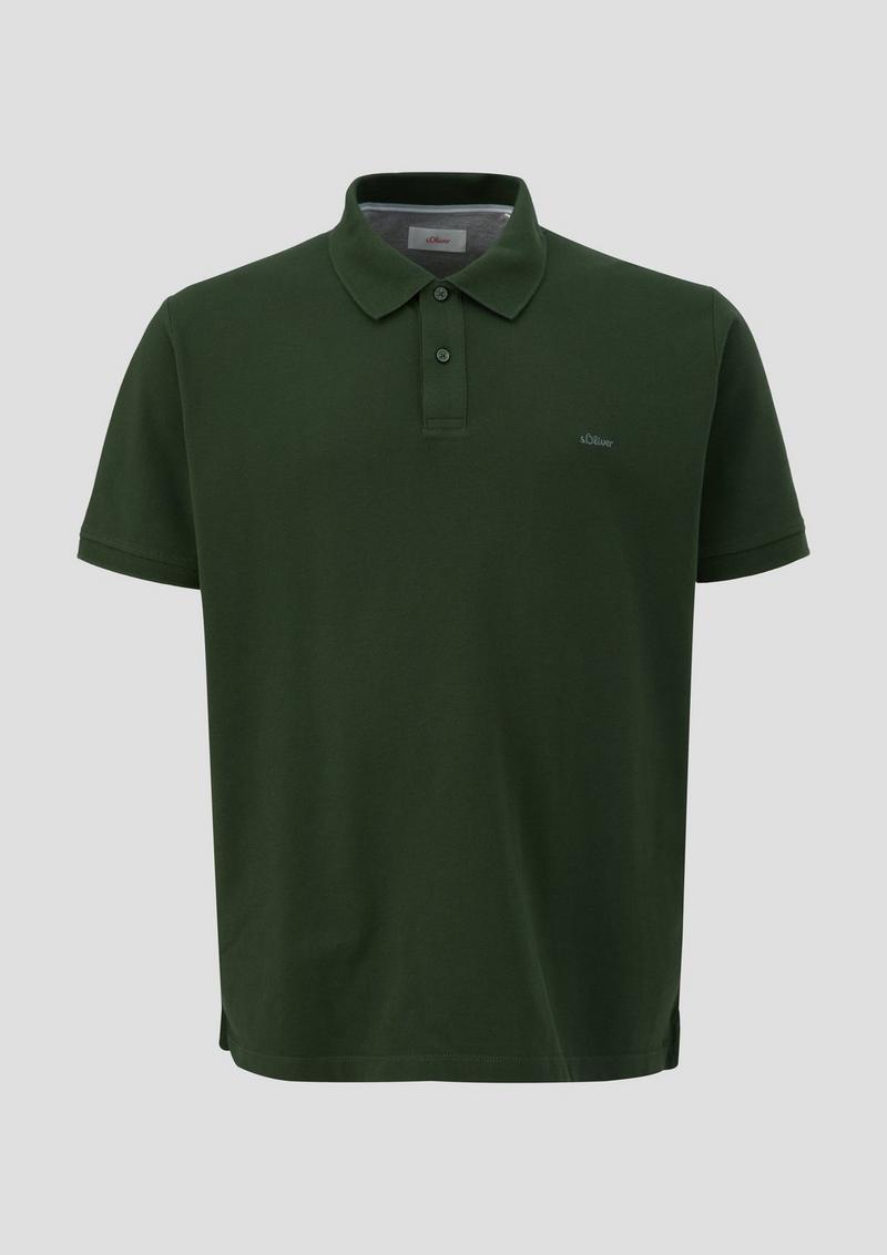 s.Oliver Poloshirt mit kleinem Label-Print - tannengrün