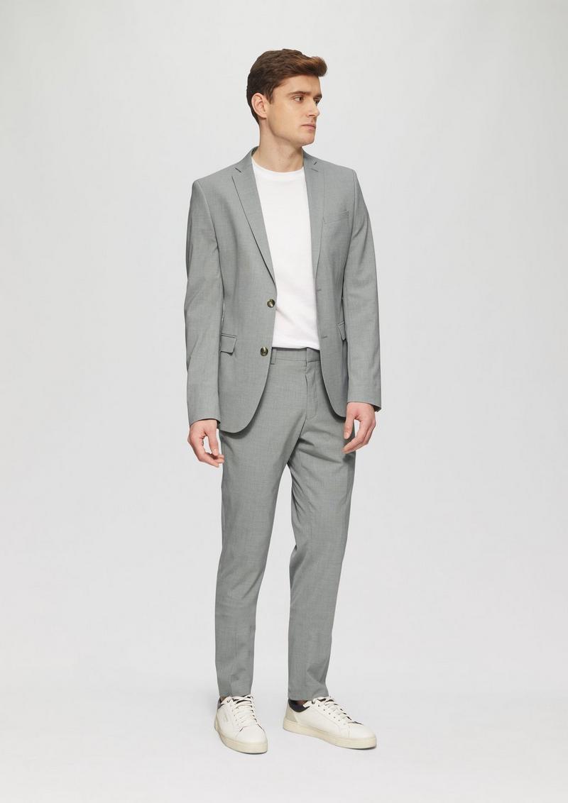 s.Oliver s.O PURE: Anzughose mit feiner Webstruktur - taubengrau