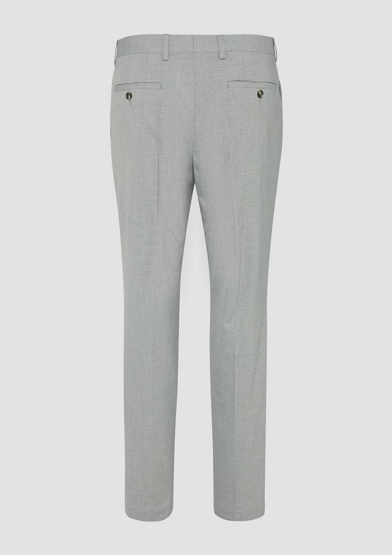 s.Oliver s.O PURE: Anzughose mit feiner Webstruktur - taubengrau