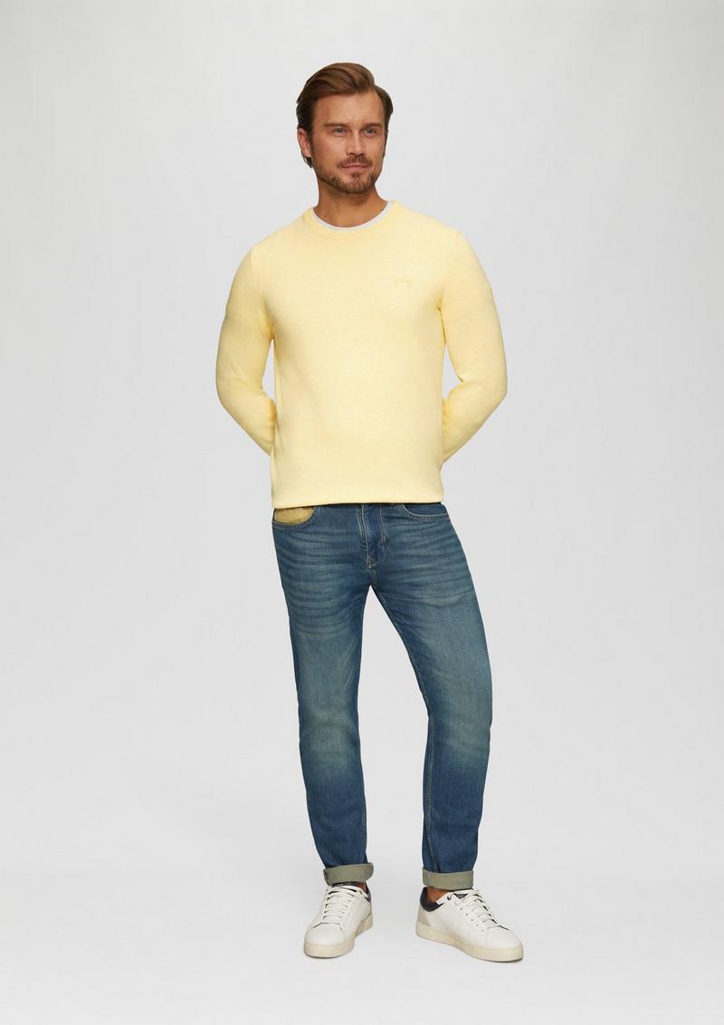 s.Oliver Strickpullover mit Logo-Stickerei - vanille