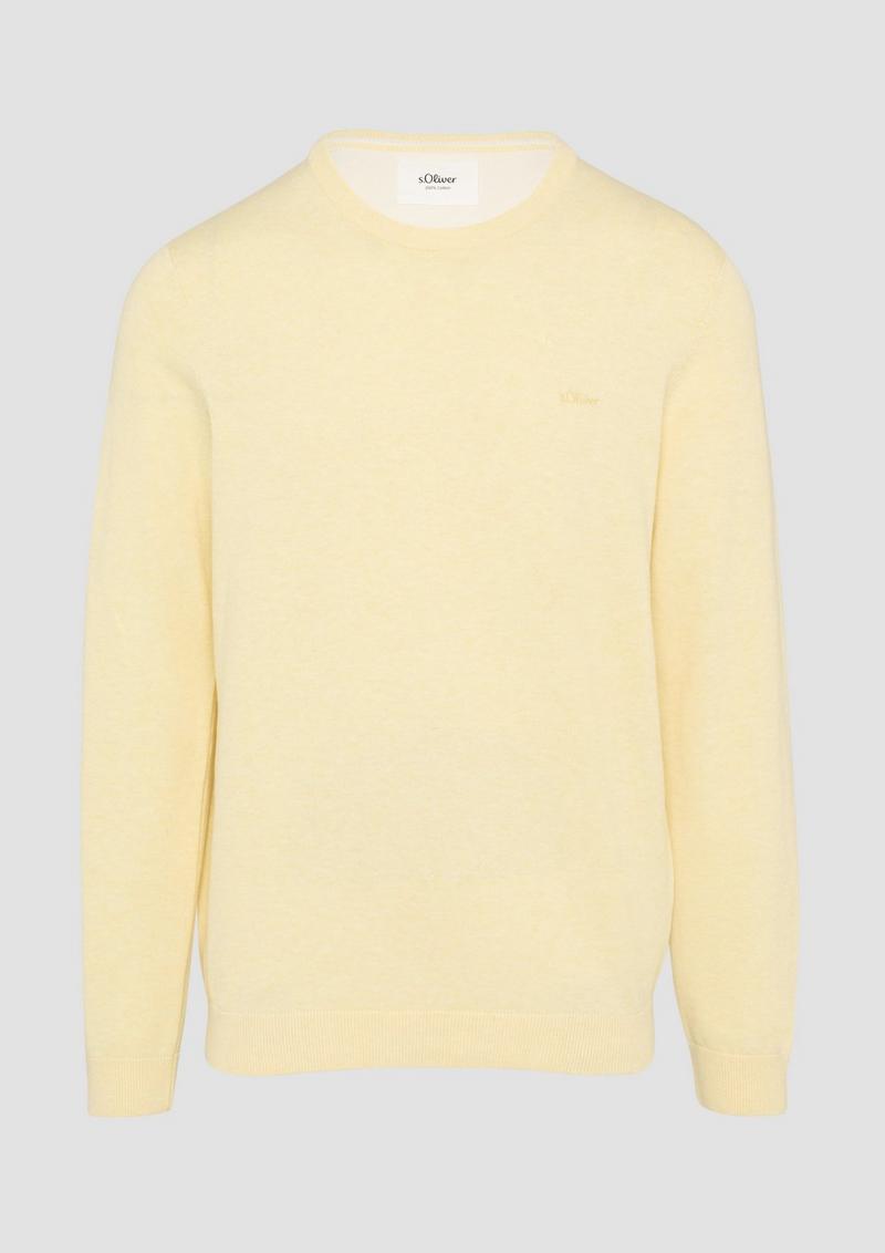 s.Oliver Strickpullover mit Logo-Stickerei - vanille