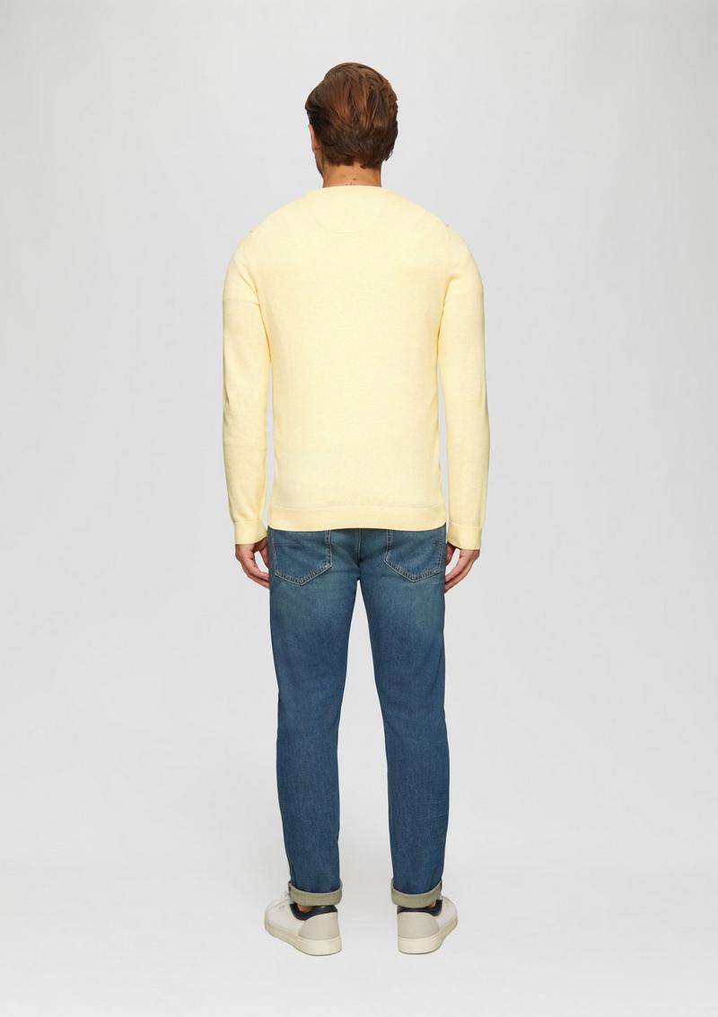 s.Oliver Strickpullover mit Logo-Stickerei - vanille