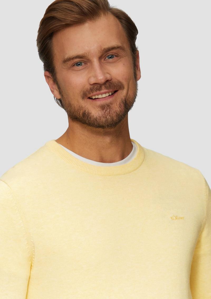s.Oliver Strickpullover mit Logo-Stickerei - vanille