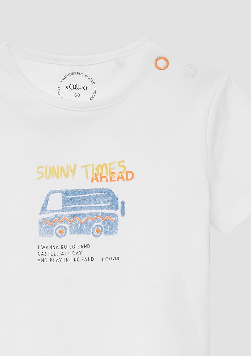 s.Oliver T-Shirt aus Baumwolle mit Frontprint - weiß