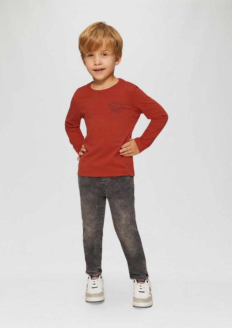 s.Oliver Langarmshirt mit großem Rückenprint - rubinrot