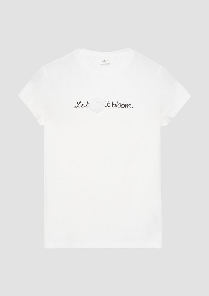 s.Oliver Jerseyshirt mit Schriftprint und Applikation - weiß
