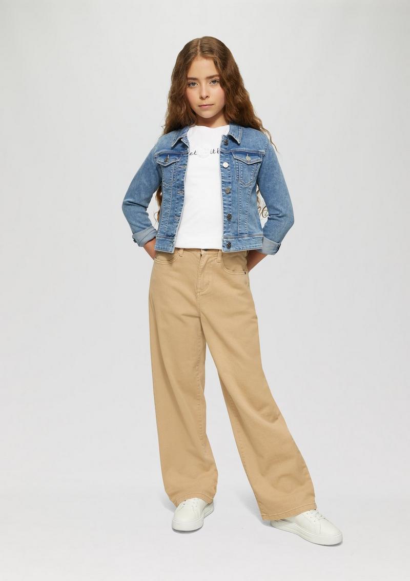 s.Oliver Jerseyshirt mit Schriftprint und Applikation - weiß