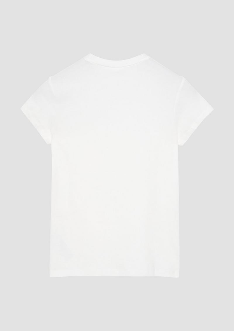 s.Oliver Jerseyshirt mit Schriftprint und Applikation - weiß