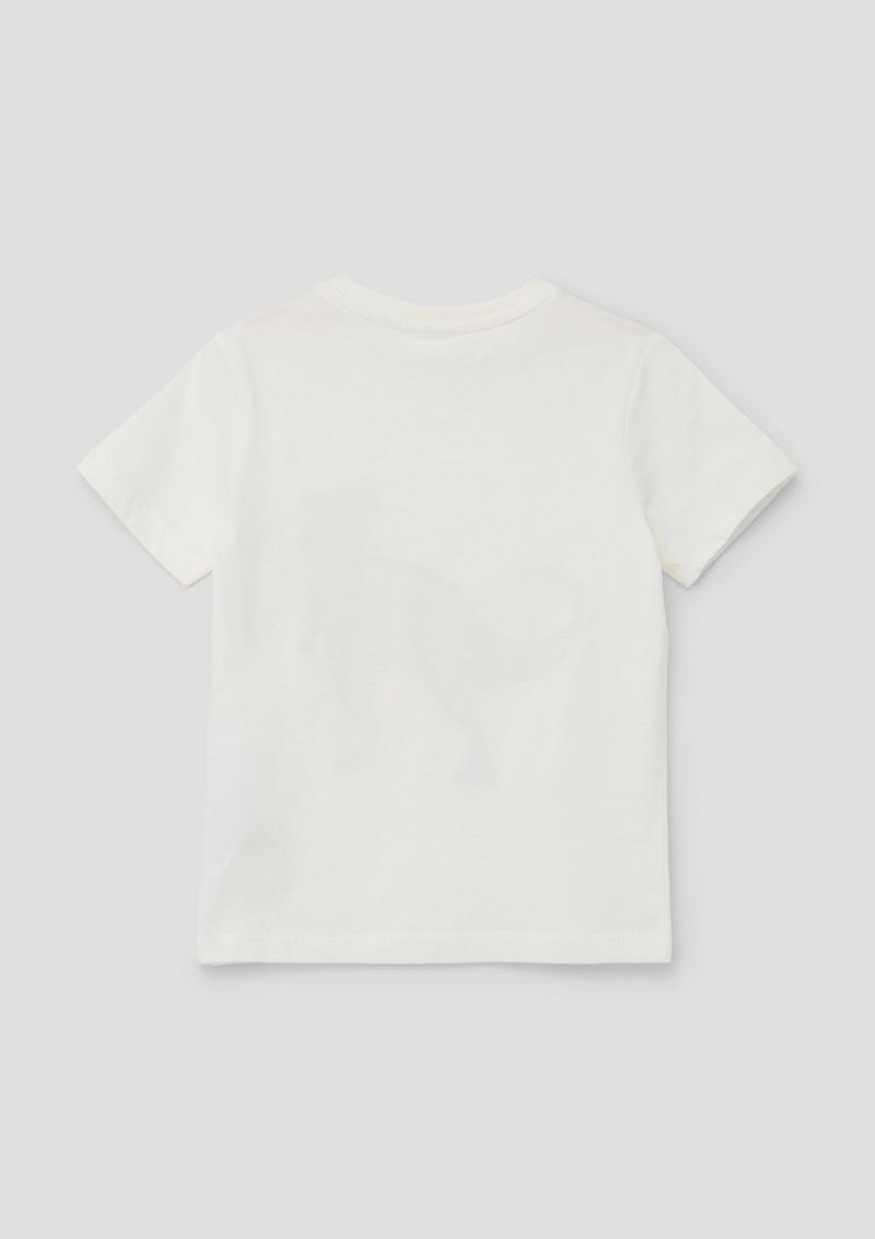 s.Oliver T-Shirt mit gummiertem Print - ecru